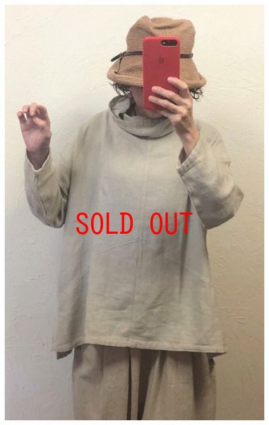 画像3: sun valley(サンバレー）　コットンリネン変則ダンガリー起毛タートルネックプルオーバー (3)