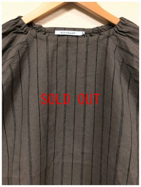 画像8: sun valley(サンバレー）　コットンリネン起毛ストライプギャザープルオーバー (8)