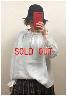 新品⭐️a+koloni ベルギーリネン ダブルフリルチュニック ブラウス シャツ 30%OFF【a+koloni（コロニー）＊ベルギーリネンフリルチュニック