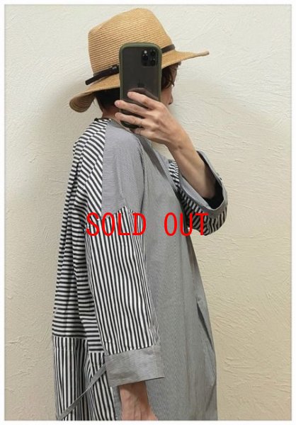 画像3: TANG(タング）　コットンストライプ切り替え2wayワンピース (3)