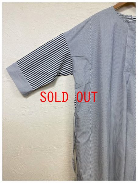 画像9: TANG(タング）　コットンストライプ切り替え2wayワンピース (9)