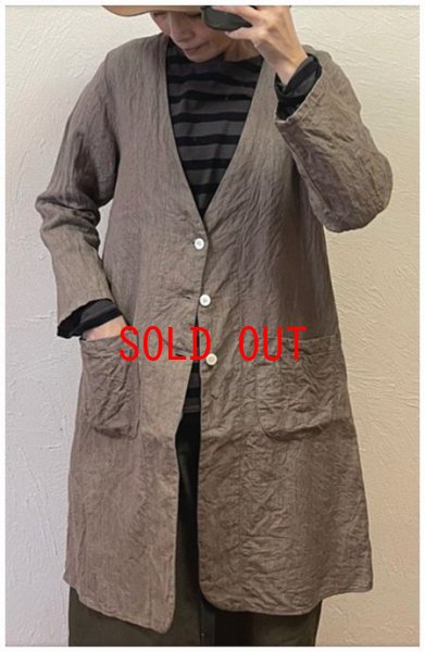 画像2: seasew.(シーソー)　リネンツイルノーカラージャケット (2)