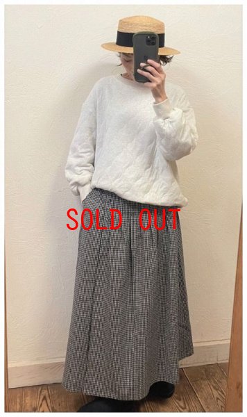 画像2: heavenly（ヘブンリー）　コットンリネンチェックラップイージースカート (2)