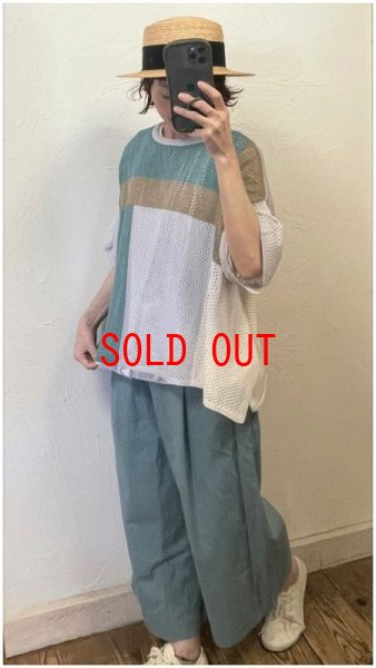 画像2: tumugu（ツムグ）　パッチワークメッシュニット2wayカーディガン (2)