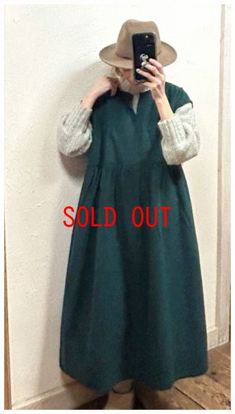 画像2: SETTE N（セッテン）　ネル起毛ノースリーブギャザーワンピース (2)