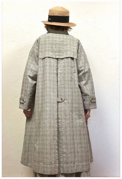 画像5: tukuroi（ツクロイ）　コットンリネン平織りフレアコート (5)