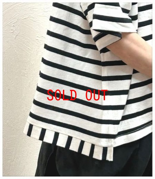 画像4: TANG(タング) 空紡糸天竺先染めボーダープルオーバー (4)