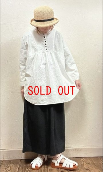 画像1: tukuroi（ツクロイ）　コットンリネン平織り製品染めワイドチュニック (1)
