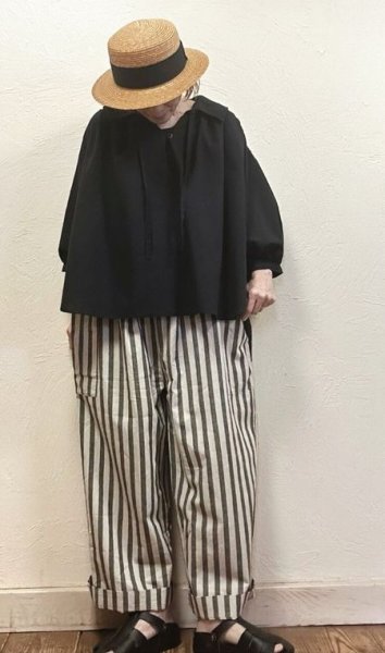 画像1: sun valley(サンバレー）　コットンリネン平織りサイドポケットパンツ (1)