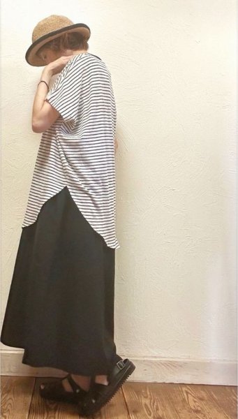 画像3: sun valley(サンバレー）　TCスラブ天竺ボーダーワイドプルオーバー (3)