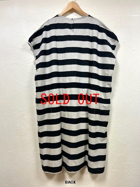画像7: sun valley（サンバレー）　コットン織柄ボーダーギャザーワンピース (7)