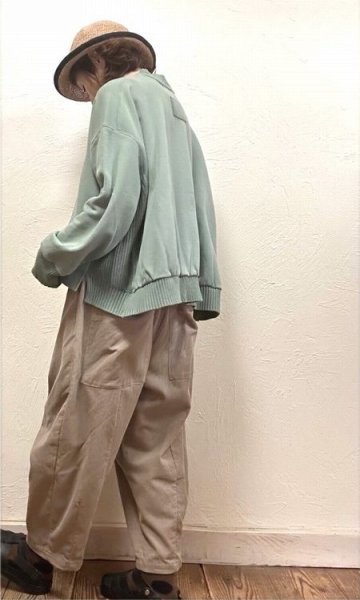 画像2: tumugu（ツムグ）　コットン裏起毛×ニットプルオーバー (2)