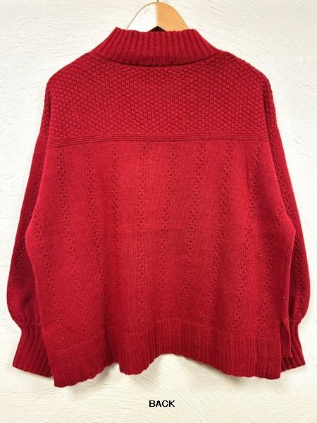 画像8: nachukara（ナチュカラ）　ラムウール混ニットストライプ柄網プルオーバー (8)