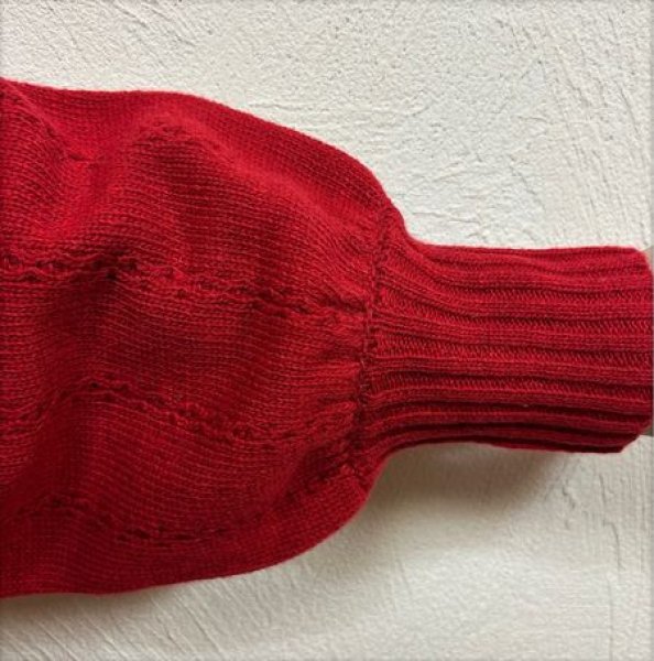 画像4: nachukara（ナチュカラ）　ラムウール混ニットストライプ柄網プルオーバー (4)