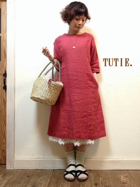 2014春夏 TUTIE.(ツチエ） 63312 リネン２way フレアワンピース